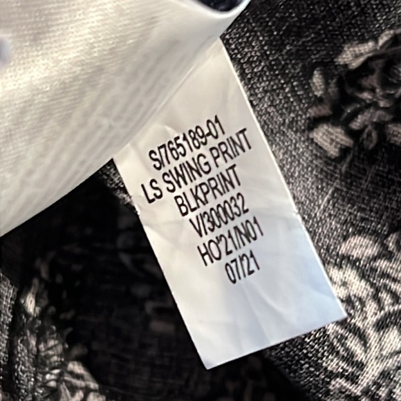 Old Navy boho Floral-Print Split-Neck Swing Blouson Sleeve Dress M - Picture 8 of 8